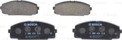 BOSCH 0 986 424 319 - Тормозные колодки, дисковые, комплект unicars.by