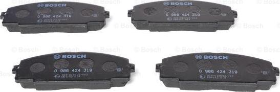 BOSCH 0 986 424 319 - Тормозные колодки, дисковые, комплект unicars.by