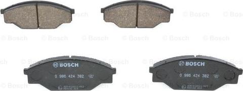 BOSCH 0 986 424 382 - Тормозные колодки, дисковые, комплект unicars.by