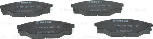 BOSCH 0 986 424 382 - Тормозные колодки, дисковые, комплект unicars.by