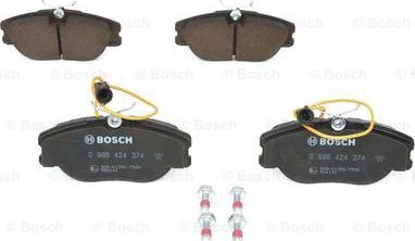 BOSCH 0 986 424 374 - Тормозные колодки, дисковые, комплект unicars.by