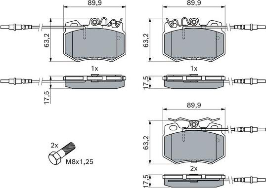 BOSCH 0 986 424 376 - Тормозные колодки, дисковые, комплект unicars.by