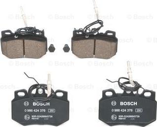 BOSCH 0 986 424 376 - Тормозные колодки, дисковые, комплект unicars.by