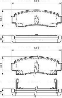 BOSCH 0 986 424 299 - Тормозные колодки, дисковые, комплект unicars.by