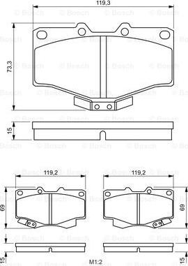 BOSCH 0 986 424 268 - Тормозные колодки, дисковые, комплект unicars.by