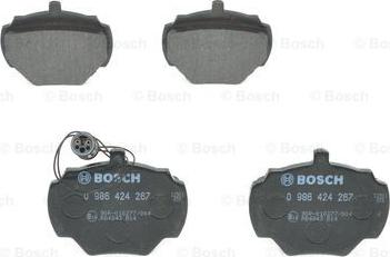 BOSCH 0 986 424 267 - Тормозные колодки, дисковые, комплект unicars.by