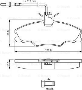 BOSCH 0 986 424 227 - Тормозные колодки, дисковые, комплект unicars.by