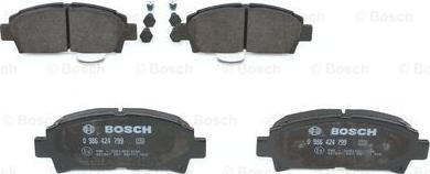 BOSCH 0 986 424 799 - Тормозные колодки, дисковые, комплект unicars.by