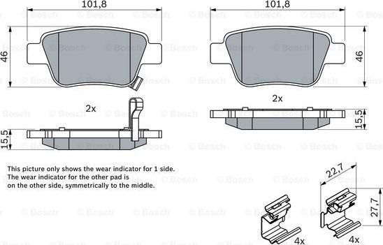 BOSCH 0 986 424 798 - Тормозные колодки, дисковые, комплект unicars.by