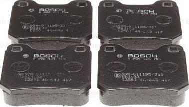 BOSCH 0 986 424 754 - Тормозные колодки, дисковые, комплект unicars.by