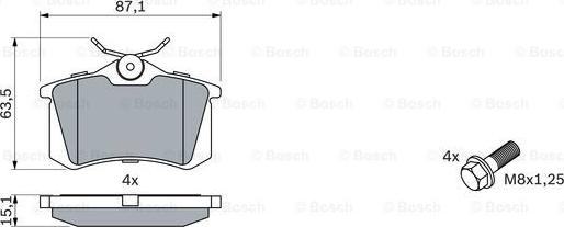 BOSCH 0 986 424 751 - Тормозные колодки, дисковые, комплект unicars.by