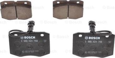 BOSCH 0 986 424 768 - Тормозные колодки, дисковые, комплект unicars.by