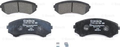 BOSCH 0 986 424 709 - Тормозные колодки, дисковые, комплект unicars.by