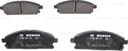 BOSCH 0 986 424 715 - Тормозные колодки, дисковые, комплект unicars.by