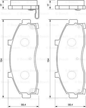 BOSCH 0 986 424 726 - Тормозные колодки, дисковые, комплект unicars.by