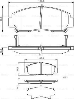 BOSCH 0 986 424 722 - Тормозные колодки, дисковые, комплект unicars.by