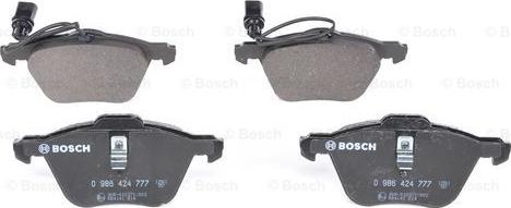 BOSCH 0 986 424 777 - Тормозные колодки, дисковые, комплект unicars.by