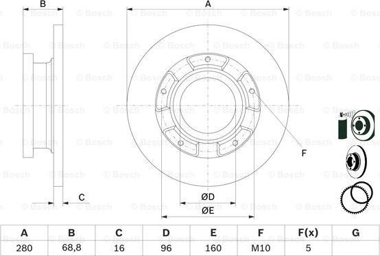 BOSCH 0 986 479 401 - Тормозной диск unicars.by