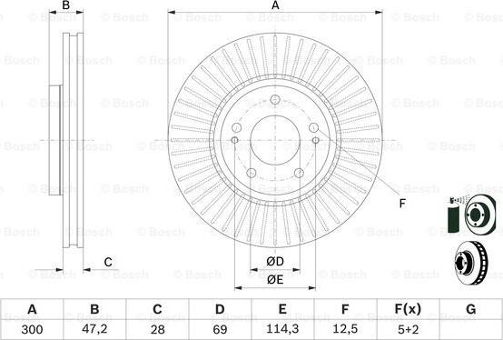 BOSCH 0 986 479 595 - Тормозной диск unicars.by