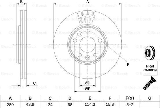 BOSCH 0 986 479 C62 - Тормозной диск unicars.by