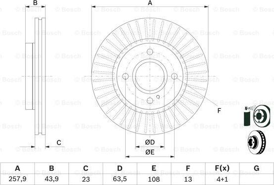 BOSCH 0 986 479 566 - Тормозной диск unicars.by