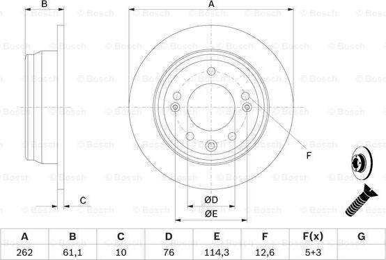 BOSCH 0 986 479 508 - Тормозной диск unicars.by