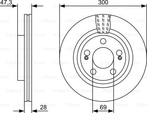 BOSCH 0 986 479 537 - Тормозной диск unicars.by