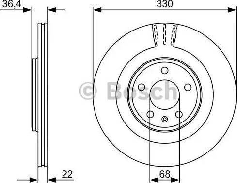 BOSCH 0 986 479 522 - Тормозной диск unicars.by