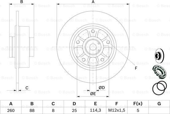 BOSCH 0 986 479 575 - Тормозной диск unicars.by