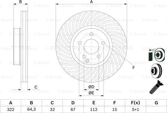 BOSCH 0 986 479 652 - Тормозной диск unicars.by