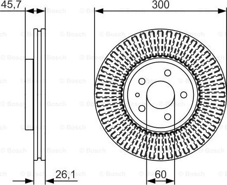 BOSCH 0 986 479 666 - Тормозной диск unicars.by