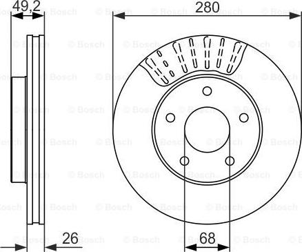 BOSCH 0 986 479 678 - Тормозной диск unicars.by