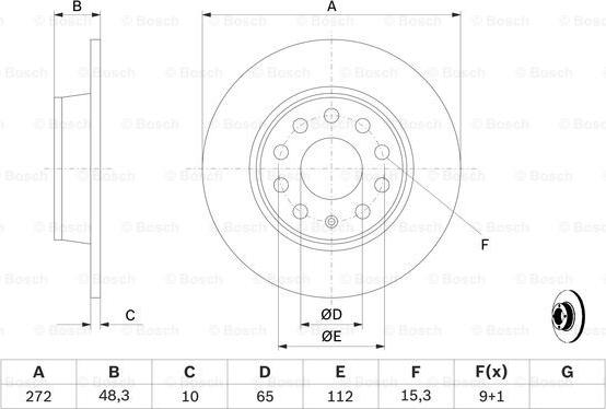 BOSCH 0 986 479 677 - Тормозной диск unicars.by