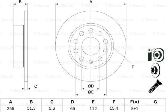 BOSCH 0 986 479 099 - Тормозной диск unicars.by