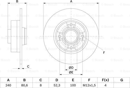 BOSCH 0 986 479 007 - Тормозной диск unicars.by