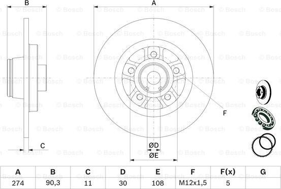 BOSCH 0 986 479 015 - Тормозной диск unicars.by