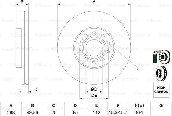 BOSCH 0 986 479 088 - Тормозной диск unicars.by