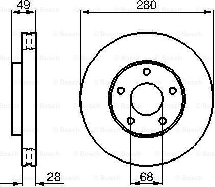 BOSCH 0 986 479 030 - Тормозной диск unicars.by