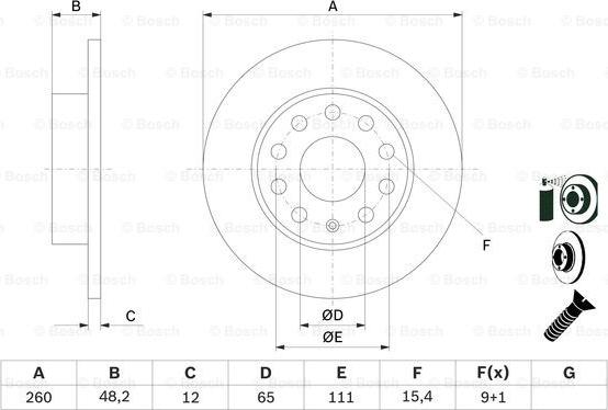 BOSCH 0 986 479 155 - Тормозной диск unicars.by