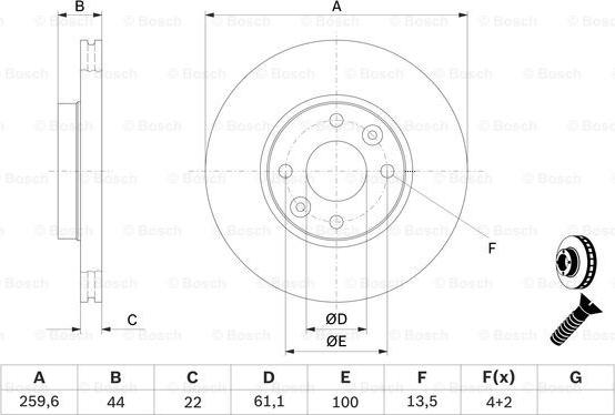 BOSCH 0 986 479 103 - Тормозной диск unicars.by