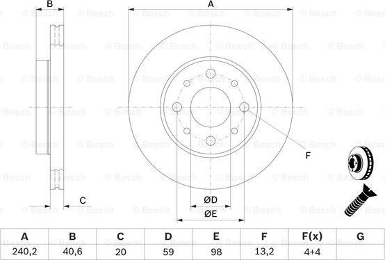 BOSCH 0 986 479 121 - Тормозной диск unicars.by