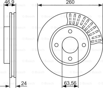 BOSCH 0 986 479 837 - Тормозной диск unicars.by