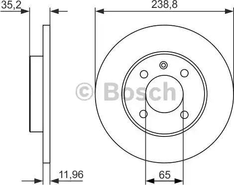 BOSCH 0 986 479 825 - Тормозной диск unicars.by