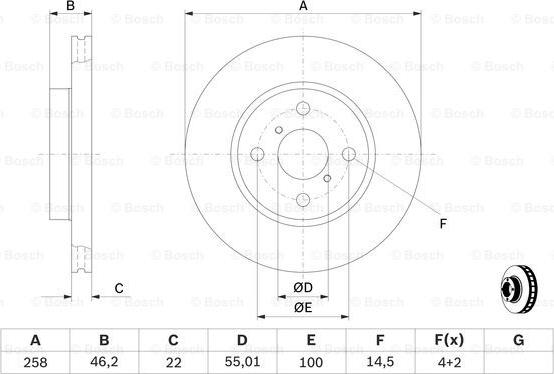 BOSCH 0 986 479 C06 - Тормозной диск unicars.by