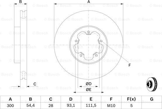 BOSCH 0 986 479 307 - Тормозной диск unicars.by