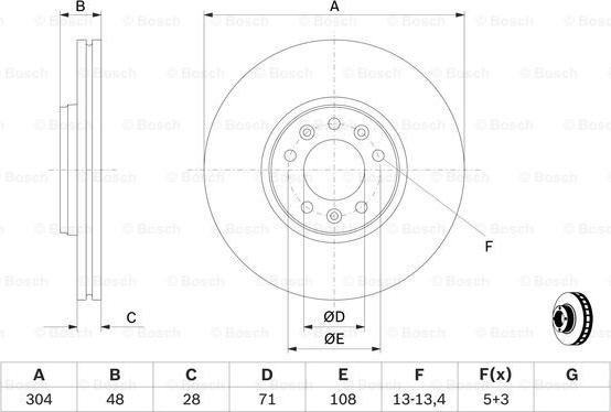 BOSCH 0 986 479 C53 - Тормозной диск unicars.by