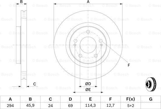 BOSCH 0 986 479 372 - Тормозной диск unicars.by