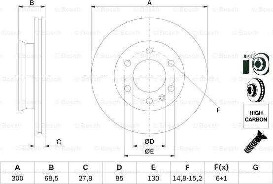 BOSCH 0 986 479 294 - Тормозной диск unicars.by