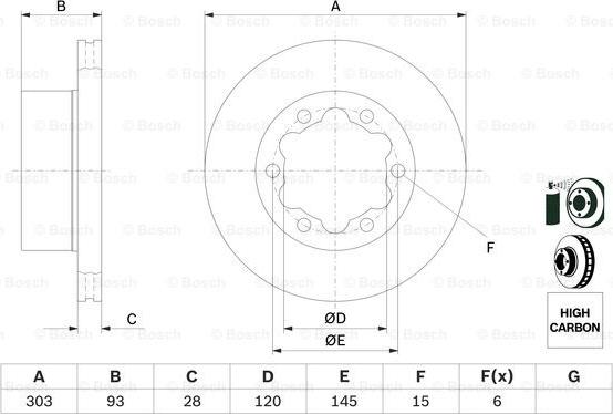 BOSCH 0 986 479 296 - Тормозной диск unicars.by