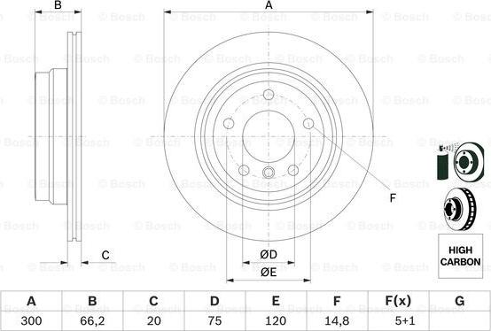 BOSCH 0 986 479 263 - Тормозной диск unicars.by